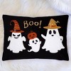Gulches Ghost Embroidered Velvet Throw Pillow ¨C Halloween Accent for Living Room Sofa with Bat Trim - 2 of 4