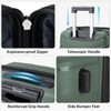 Karl Home 3 Piece Suitcases, PP Hard Shell Suitcase 20 inch 24 inch 28 inch Luggage Sets Double Wheels with TSA Lock Green - 4 of 4
