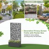 Wooakway 72"H Metal Planter Box with Trellis Raised Garden Bed with Arbor Privacy Screen with Wheels - 4 of 4