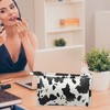 Unique Bargains Makeup Bag Cosmetic Travel Bag Large Makeup Bag Organizer Bag for Women Faux Leather Black White 1 Pcs - 2 of 4