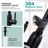 WOWOW Elegant Stainless Steel Single Handle Pull Down Sprayer Kitchen Faucet with Soap Dispenser - 3 of 4