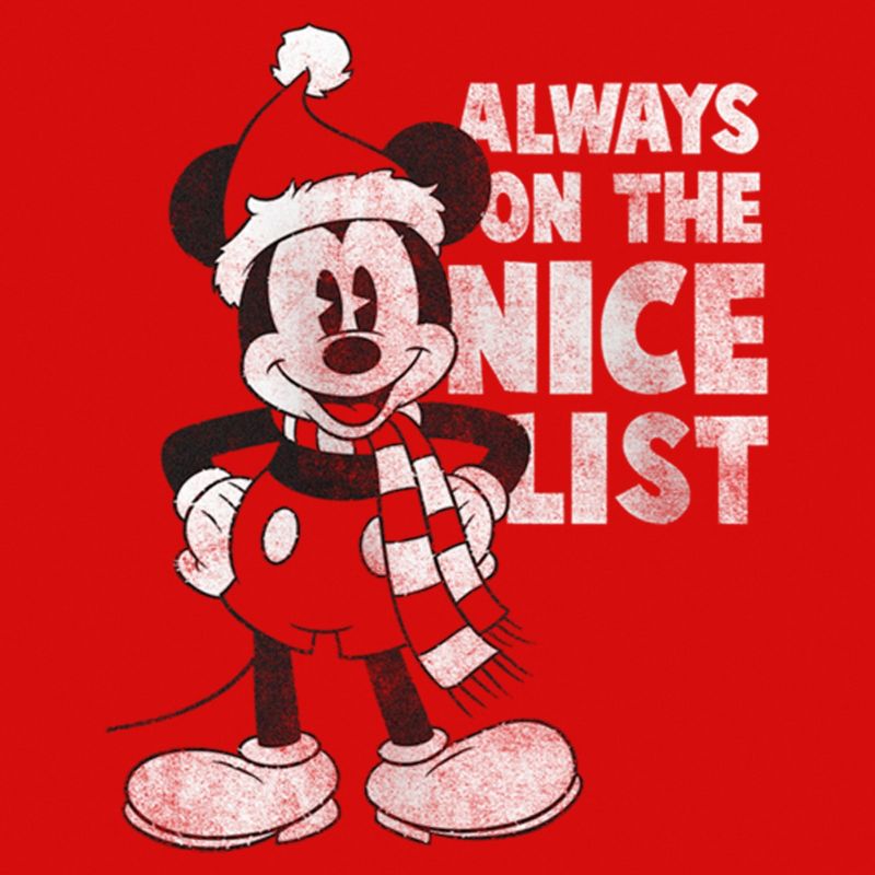 Girl's Mickey & Friends Christmas Always on the Nice List Mickey T-Shirt, 2 of 6