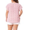Agnes Orinda Women's Plus Size Petal Sleeve Floral Print V Neck Loose Fit Casual Basic Blouse - 4 of 4