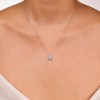 GILDED Lab Diamond (SI1-SI2 Clarity, F-G Color) and Sterling Silver Round & Pear Shape Pendant with 18 inch Cable Chain and Spring Ring Clasp - 3 of 4