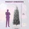 Snow Flocked Pencil Christmas Tree – Slim Artificial Xmas Tree with Sturdy Metal Stand - 2 of 4