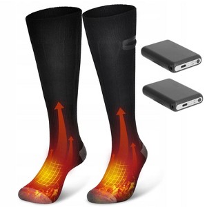 iMountek"Rechargeable Electric Heated Socks for Men & Women, 4 Temperature Levels, Machine Washable"Black - 1 of 4