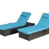 Outdoor Patio Lounge Chairs Set of 2,Adjustable Back Tanning Recliner Lounge with Cushions,Poolside Chaise Lounge with Storage-Coolbibila - 4 of 4