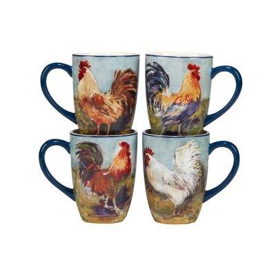 Rooster Meadow Multicolor Ceramic 16-Piece Dinnerware Set