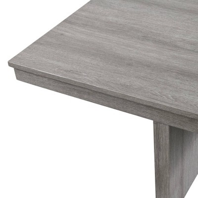 Gray Square Coffee Table with Four Storage Stools