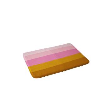 June Journal Abstract Organic Striped Memory Foam Bath Mat Pink/Brown - Deny Designs