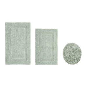 Lux Premium 100% Cotton  Ultra-Soft Tufted Solid Reversible 3 Piece Bath Rug Set, Water-Absorbent, Durable, Machine Washable Bathroom Rug - 1 of 4