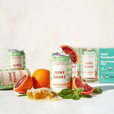 JuneShine Blood Orange Mint Hard Kombucha 6pk /12 fl oz