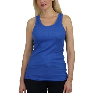 Galaxy By Harvic Women's Loose Fit Ribbed Tank Top - 1 of 3
