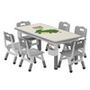 Kids Table and 6 Chair Set with Storage Box, Height Adjustable Toddler Table and Chairs Set for Ages 2-10 - 2 of 4