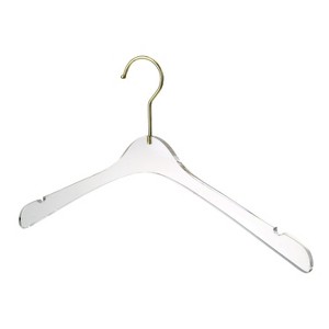 YBM Home Quality Acrylic Clear Hangers for a Luxurious Look and Feel for Wardrobe Closet, Clothes Hangers Organizes Closet, Kid - 1 of 4