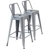 Sapphtopaz Modern Bar Stools Set Metal Farme Industrial Dining Chairs with Bucket Back Rustic Counter Stools for Kitchen Island - 4 of 4