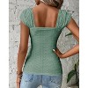 Imily Bela Womens Square Neck Tank Tops Cute Eyelet Cap Sleeve Tee Going Out Slim Fit Backless Shirts - 4 of 4