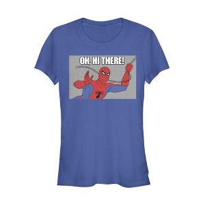 Juniors Womens Marvel Spider-Man Hi There T-Shirt - 1 of 3