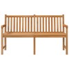vidaXL Patio Bench - 59.1" Length, Solid Teak Wood, Fine Sanded, Waterbase Finish, Weather Resistant, Garden Furniture, Outdoor Seating - 3 of 4