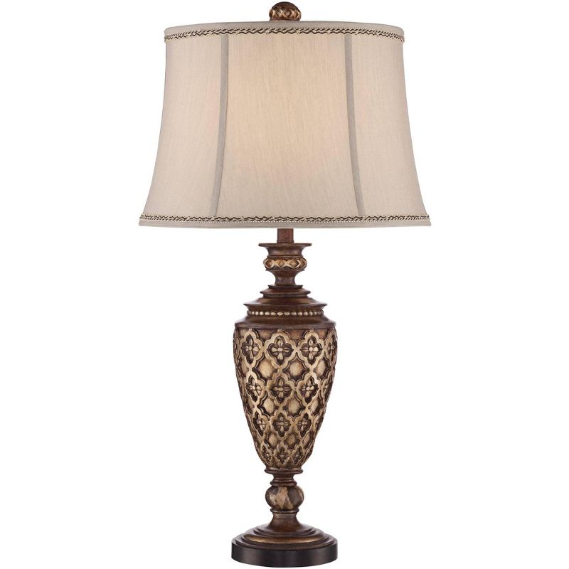 Barnes and Ivy Nicole Traditional Table Lamp 32" Tall Light Bronze Bell Shade for Bedroom Living Room Bedside Nightstand Office Kids Family House Home, 1 of 5