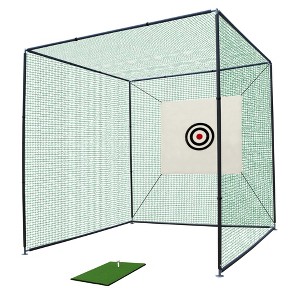 Dexmalle Golf Practice Net Cage w/ Metal Frame Hitting Net Kit Indoor Outdoor - 1 of 4