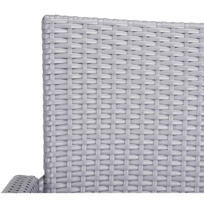 Kelda Gray Wicker Stacking Arm Chairs Set of 2