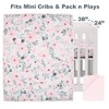 Bedtime Originals Blossom Pink Watercolor Floral 3-Piece Mini Crib Bedding Set - image 2 of 4