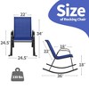 Costway 2/4 PCS Patio Rocking Chair Heavy-Duty Metal Rocker Outdoor Anti-Slip Navy - 3 of 4