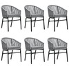 vidaXL Patio Dining Set Outdoor Dining Set Table and Chair Set for Garden - Gray 55.1" Table Length 6 Items - 3 of 4