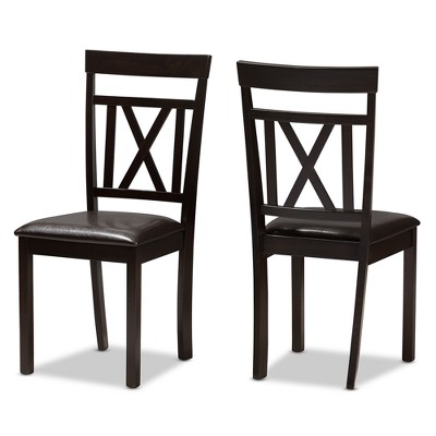 Rosie Contemporary 5-Piece Dark Brown Faux Leather Dining Set