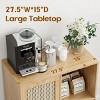 SEVOBAL 47" Sideboard Cabinet Storage Bar Cabinet with Rose Racks Buffet Cabinet for Home Living Room Kitchen Entryway, Beige, 15"*27.5"*33.8" - 2 of 4