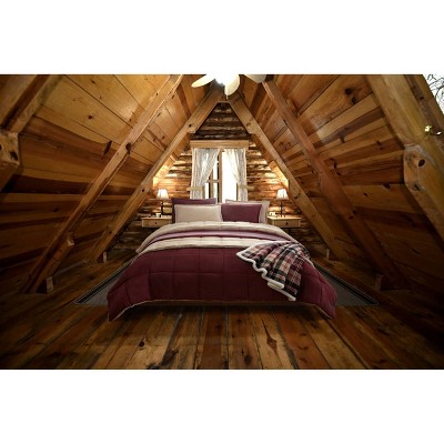 Full Reversible Brown Microfiber Comforter and Sham Set