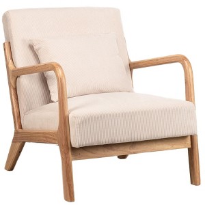 Nordlys Solid Wood and Fabric Lounge Chair Countryside Style Living Room - 1 of 4