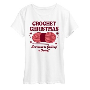 Women's - Instant Message - Crochet Christmas Short Sleeve Graphic T-Shirt - 1 of 4