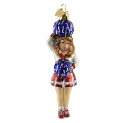 Old World Christmas 5.75" Cheerleader Go Fight Win  -  Tree Ornaments