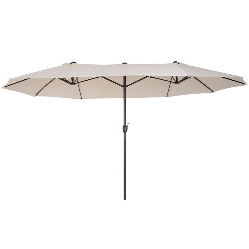 Outsunny 15ft Patio Umbrella Double-Sided Outdoor Market Extra Large Umbrella with Crank Handle for Deck, Lawn, Backyard and Pool, 1 of 11