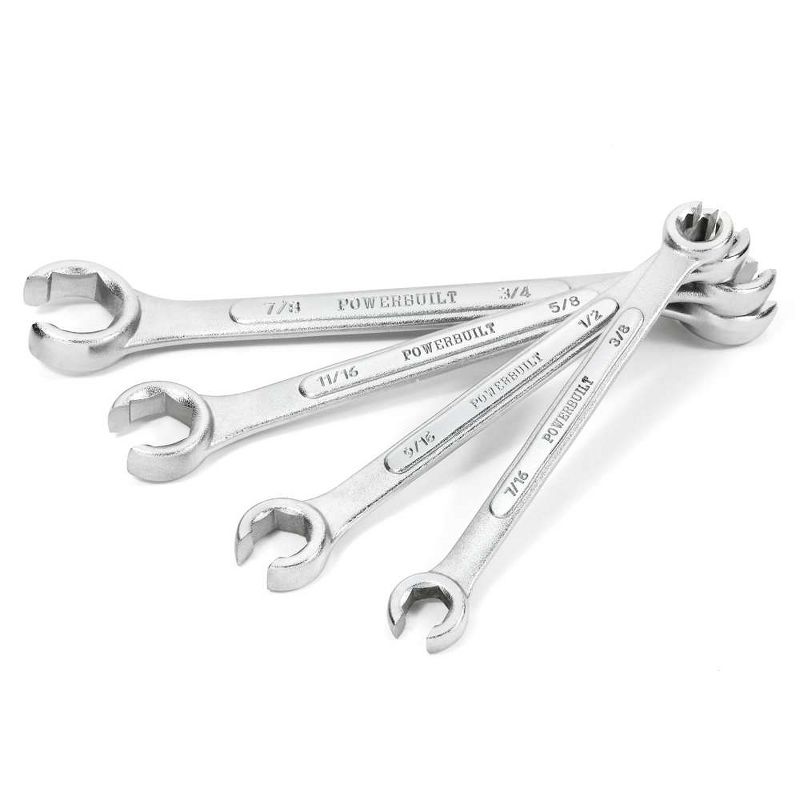 Powerbuilt 4 Piece SAE Flare Nut Wrench Set, 1 of 3