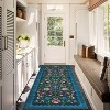 Vintage Floral Area Rug - Soft Non-Slip Low Pile Stain Resistant Carpet Large Retro Accent Throw Rug for Living Room Bedroom Dining Room - 4 of 4