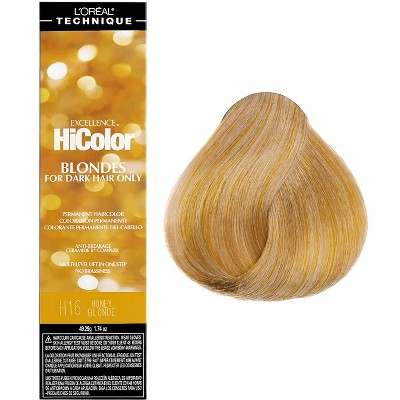 L'oreal Tecnique HiColor Blondes for Dark Hair Only (#H16 HONEY BLONDE) Loreal HighColor Permanent Dye High Color