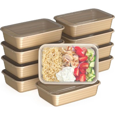 20-Piece Lightweight, Durable, Reusable BPA-Free 1-Compartment Containers - Microwave, Freezer, Dishwasher Safe