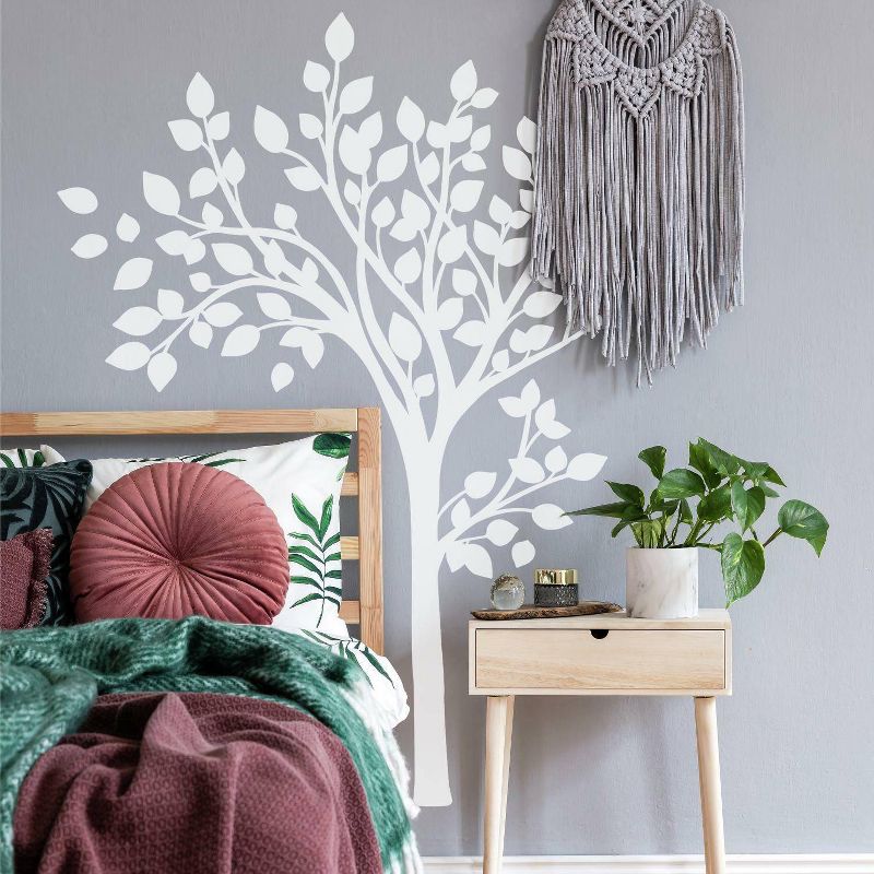 Simple Tree Peel and Stick Giant Wall Decal White - RoomMates, 3 of 7