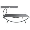 VidaXL Patio Lounge Bed with Canopy and Pillows Gray - 3 of 4