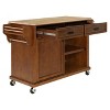 Rolling Kitchen Island, Mobile Kitchen Island with 2 Large Drawers, Towel and Seasoning Rack, 2 Spacious Storage Compartments with Adjustable - 4 of 4