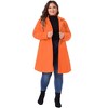 Agnes Orinda Women's Plus Size Notched Lapel Single Breasted Back Split Winter Long Pea Coats - 3 of 4