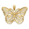 Black Bow Jewelry 14k Yellow Gold and White Rhodium Ornate Butterfly Pendant, 34mm - 3 of 4