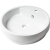 ALFI ABC702 White 19Inch Round Semi Recessed Ceramic Sink with Faucet Hole - 4 of 4