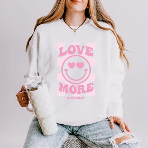 S.W.Smiley Love More Smiley - Women's Lightweight Garment Dyed Sweatshirt - 1 of 3