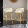 Swivel Counter Height Bar Stools Set of 2,31.5"Bar Height Stools with Hand-Woven Backrest & Gold Metal Legs - Leovsnove - 2 of 4