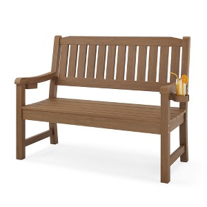 Arceso Outdoor Bench, 2-Person HDPS Garden Bench, Outdoor Benches Weatherproof, All-Weather Fade/Rot Resistant Patio Bench. - 1 of 4