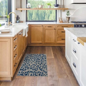 Hauteloom Skipsea Blue Leopard Performance Rug - 1 of 4